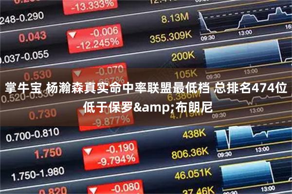 掌牛宝 杨瀚森真实命中率联盟最低档 总排名474位 低于保罗&布朗尼